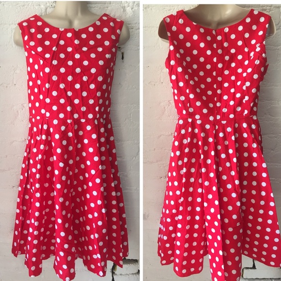 Vintage Dresses & Skirts - Vintage Red/White Polka Dot Dress